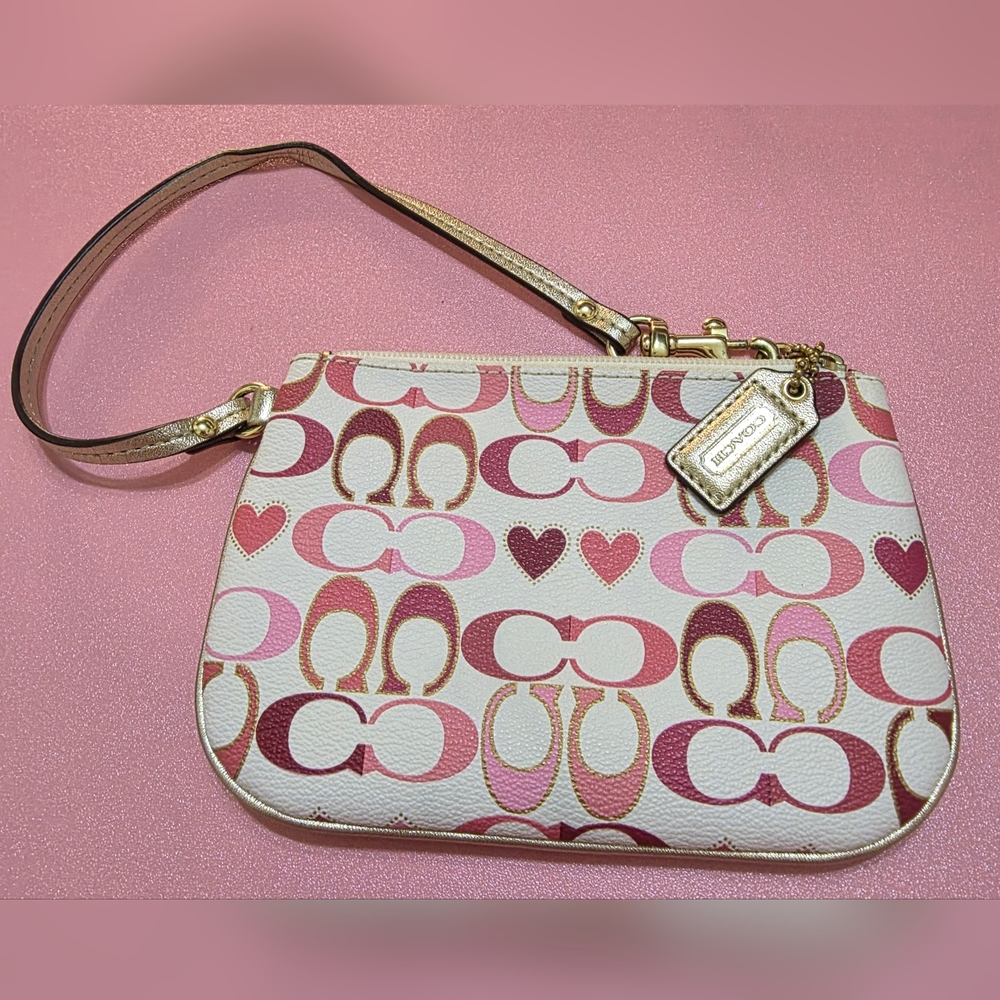 Coach Heart Logo Wristlet